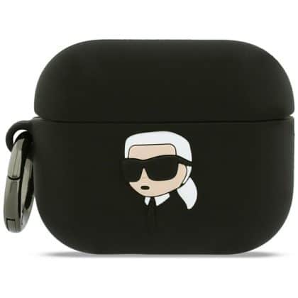 Case Karl Lagerfeld Silicone Karl Head 3D για AirPods Pro 3 μαύρο