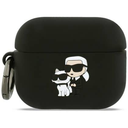 Case Karl Lagerfeld Silicone             Karl&Chaupette Head 3D για AirPods Pro 3 μαύρο