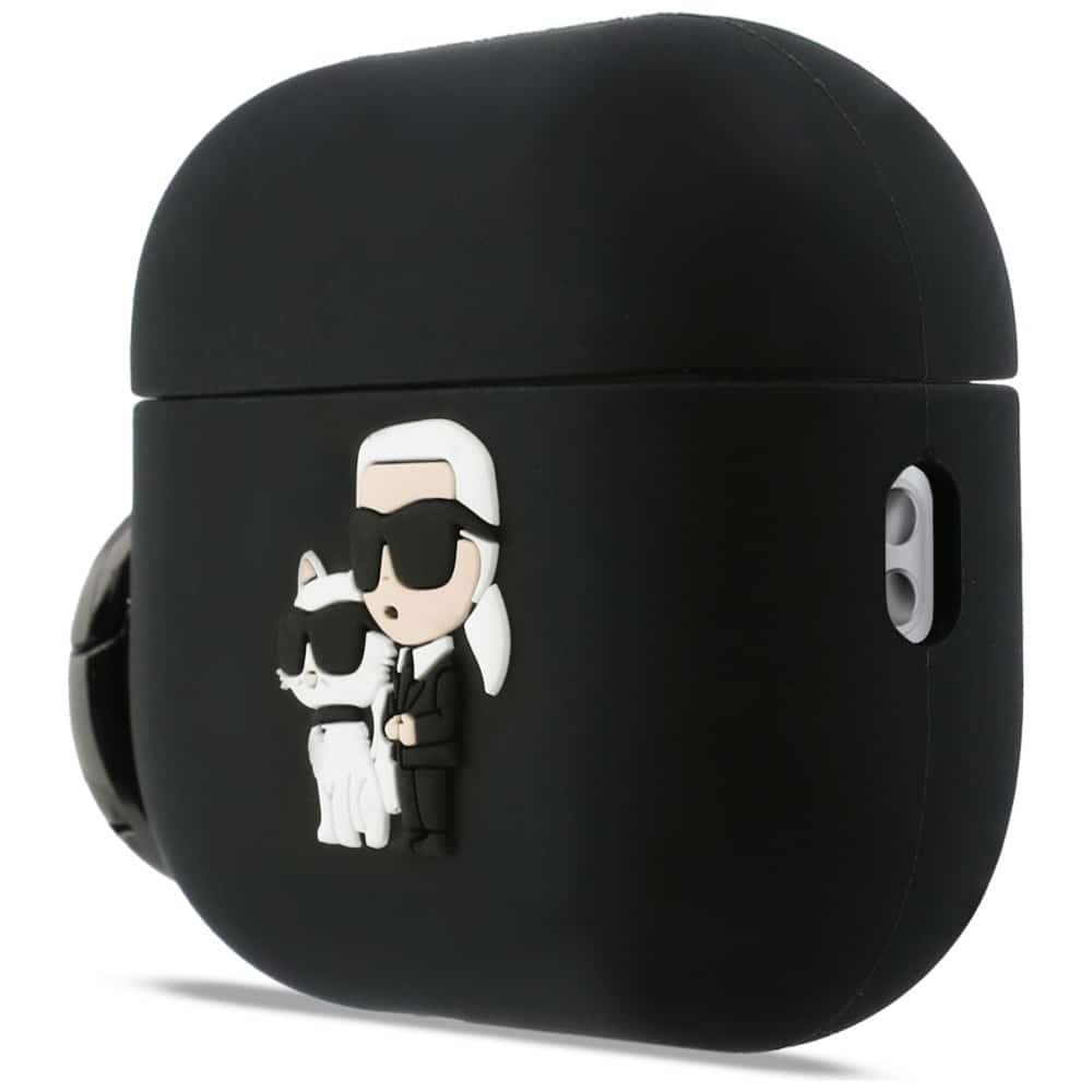 Case Karl Lagerfeld Silicone Karl&Chaupette Head 3D για AirPods Pro 3 μαύρο - Image 2