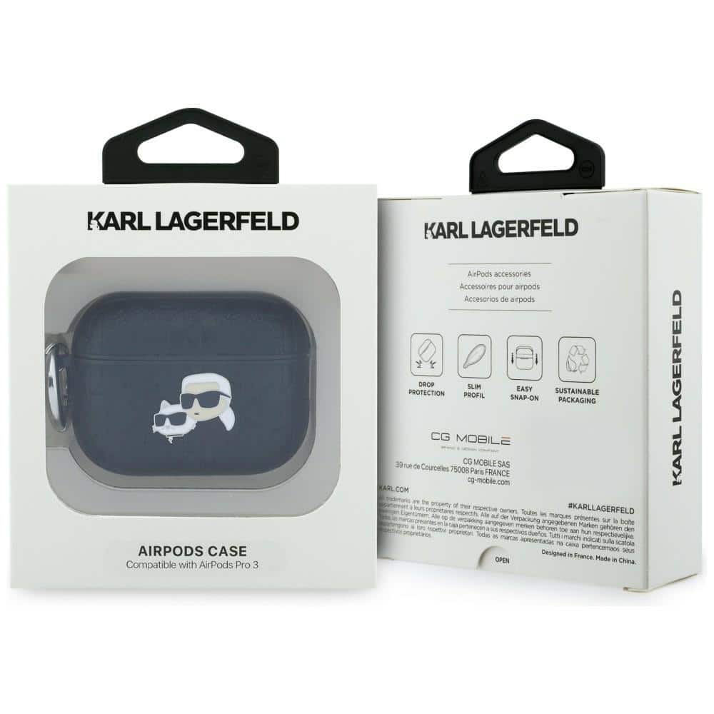 Case Karl Lagerfeld Monogram Karl & Choupette Head για AirPods Pro 3 μαύρο - Image 4