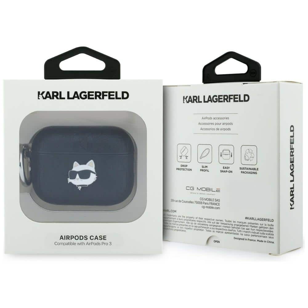 Case Karl Lagerfeld Monogram Choupette Head για AirPods Pro 3 μαύρο - Image 4