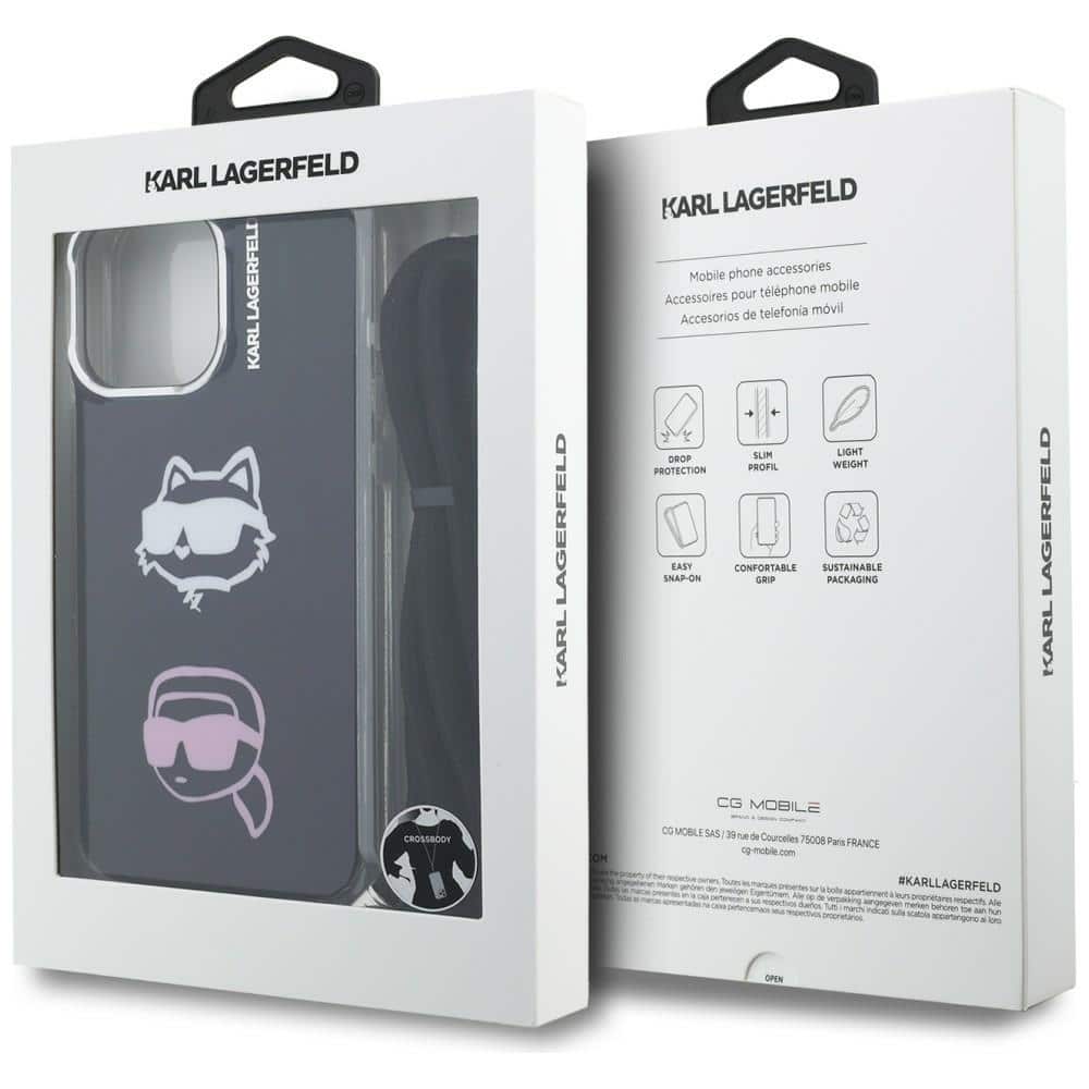 Karl Lagerfeld IML Crossbody Karl&Choupette Head - θήκη για Apple iPhone 16 Pro - Μαύρο - Image 7