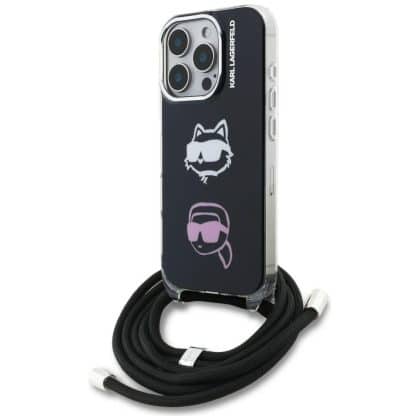 Karl Lagerfeld IML Crossbody Karl&Choupette Head - θήκη για Apple iPhone 16 Pro Max - Μαύρο
