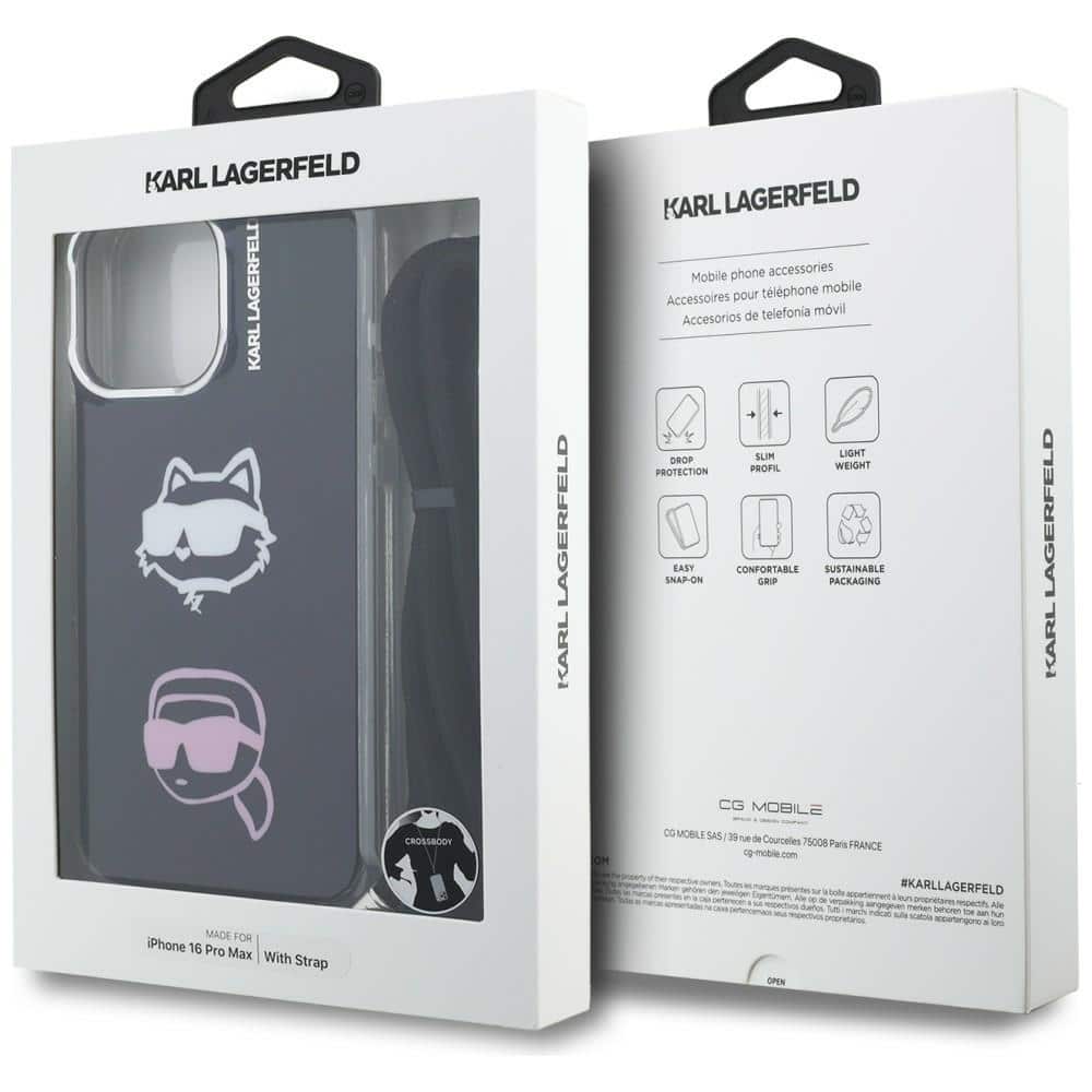 Karl Lagerfeld IML Crossbody Karl&Choupette Head - θήκη για Apple iPhone 16 Pro Max - Μαύρο - Image 7