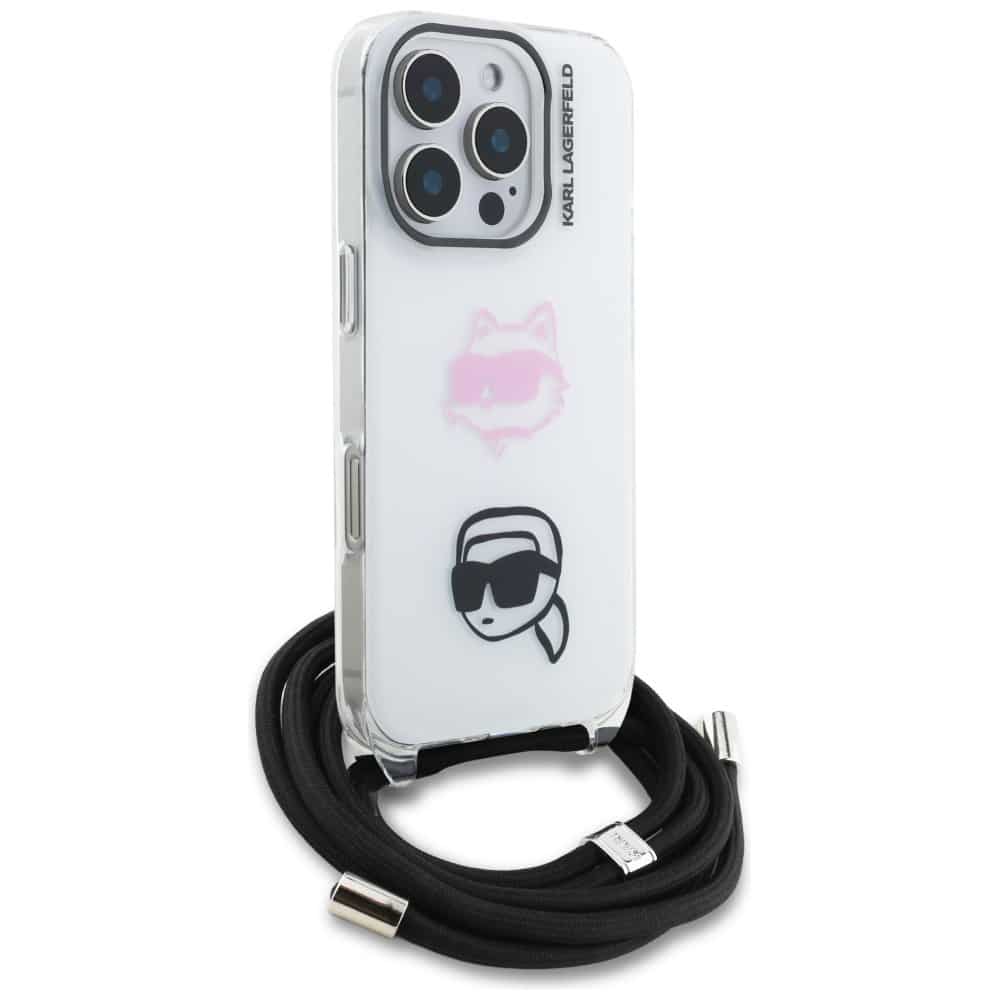 Karl Lagerfeld IML Crossbody Κεφάλι Karl&Choupette - θήκη για Apple iPhone 16 Pro Max - Λευκό - Image 3