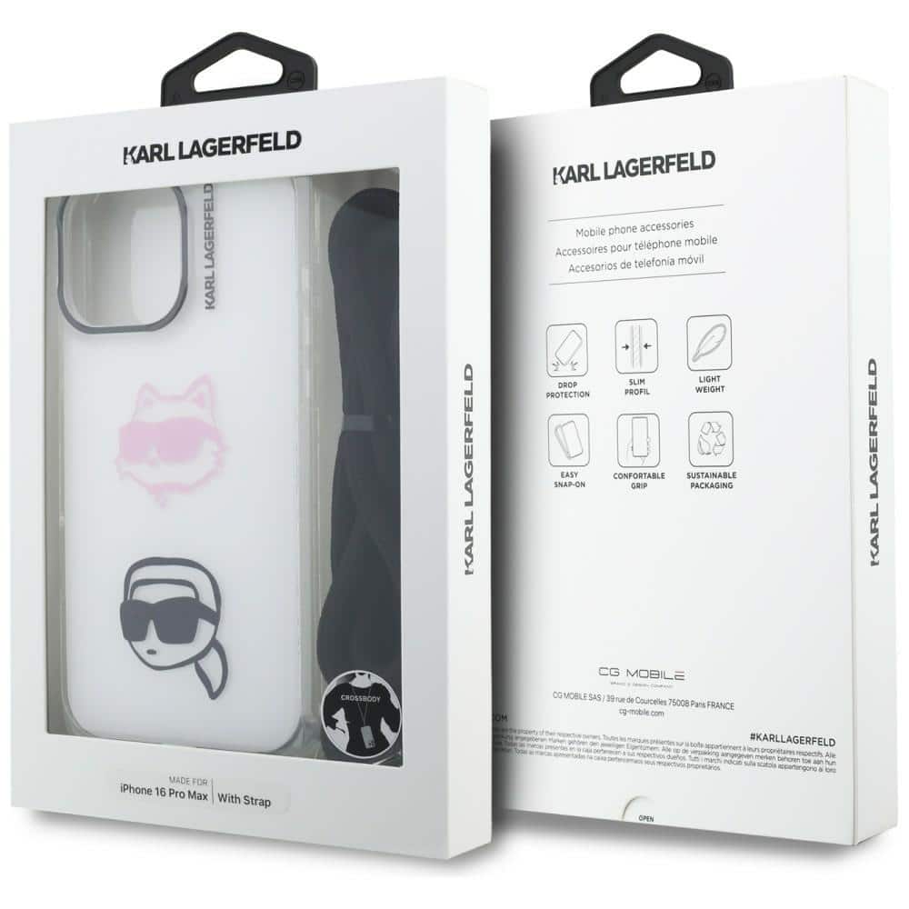 Karl Lagerfeld IML Crossbody Κεφάλι Karl&Choupette - θήκη για Apple iPhone 16 Pro Max - Λευκό - Image 7