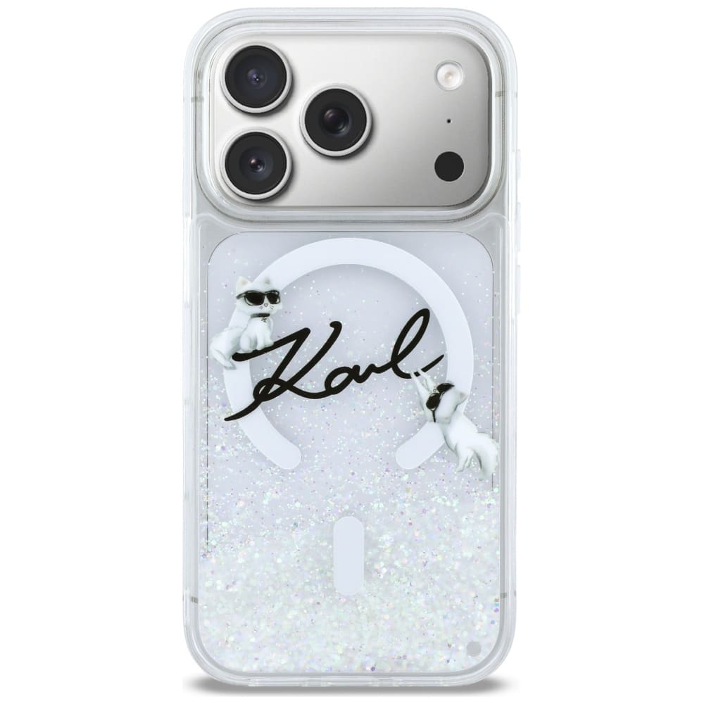Karl Lagerfeld Karl Lagerfeld Liquid Glitter Karl Script Logo MagSafe - θήκη για Apple iPhone 17 Pro - Διάφανο - Image 3