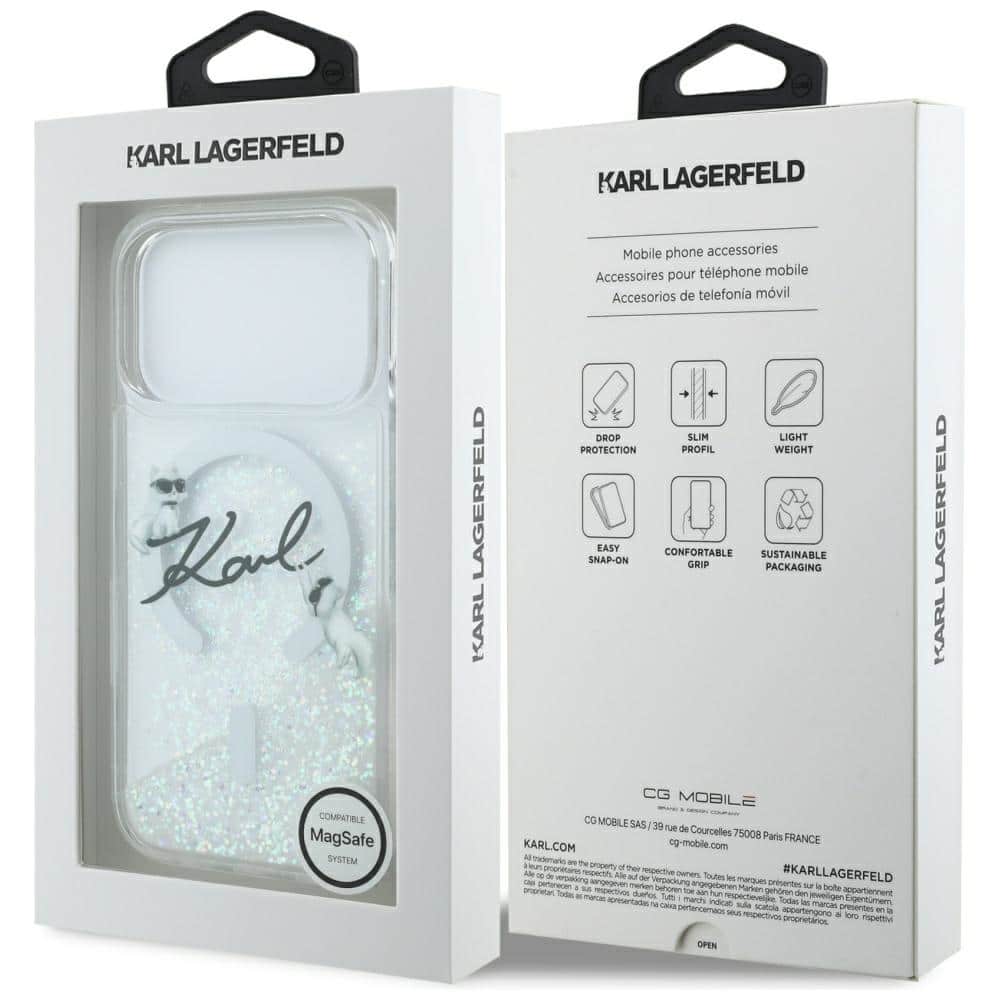 Karl Lagerfeld Karl Lagerfeld Liquid Glitter Karl Script Logo MagSafe - θήκη για Apple iPhone 17 Pro - Διάφανο - Image 8