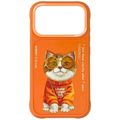 Nimmy Glasses Cool Cat - θήκη για Apple iPhone 17 Pro - Πορτοκαλί