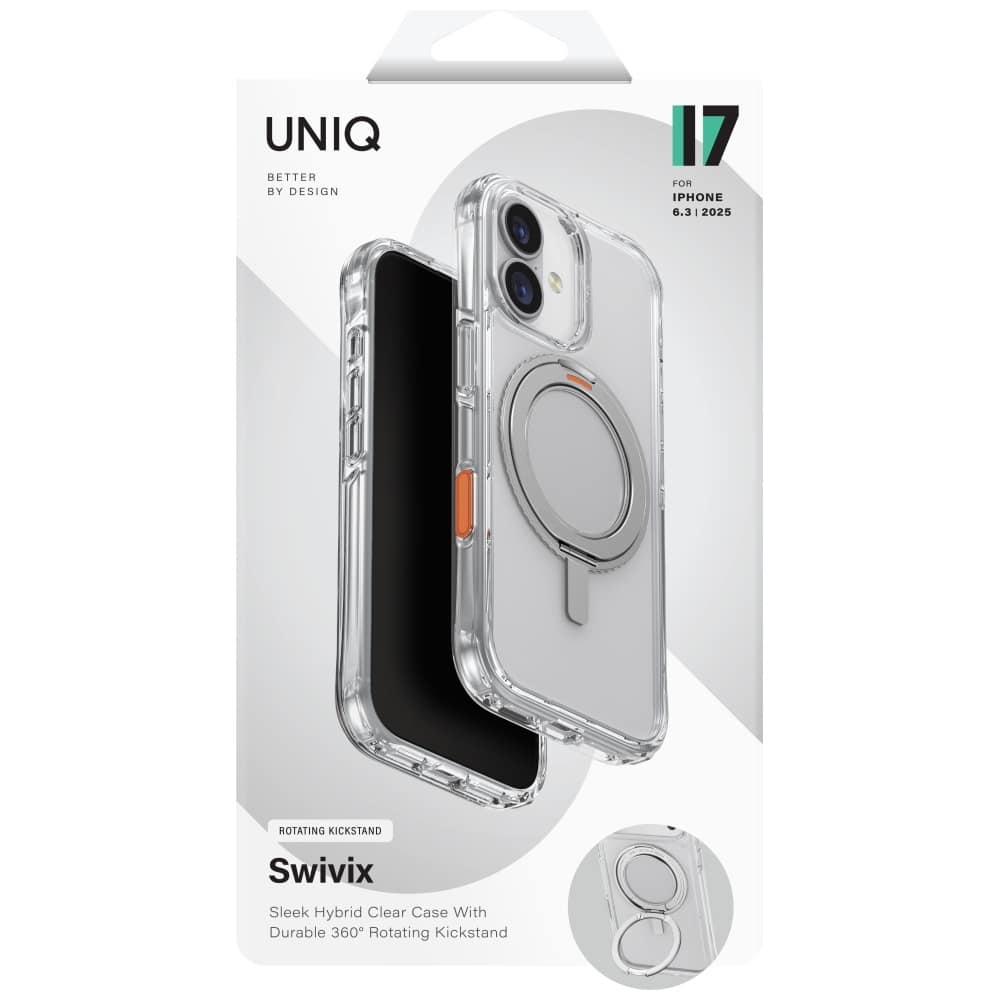 UNIQ Swivix 360° με Πτυσσόμενη Βάση - θήκη για Apple iPhone 17 - Διάφανο - Image 6