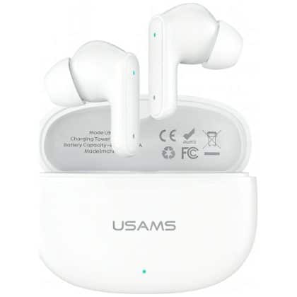 USAMS E05 TWS ακουστικά Bluetooth 6.0 ασύρματα λευκά