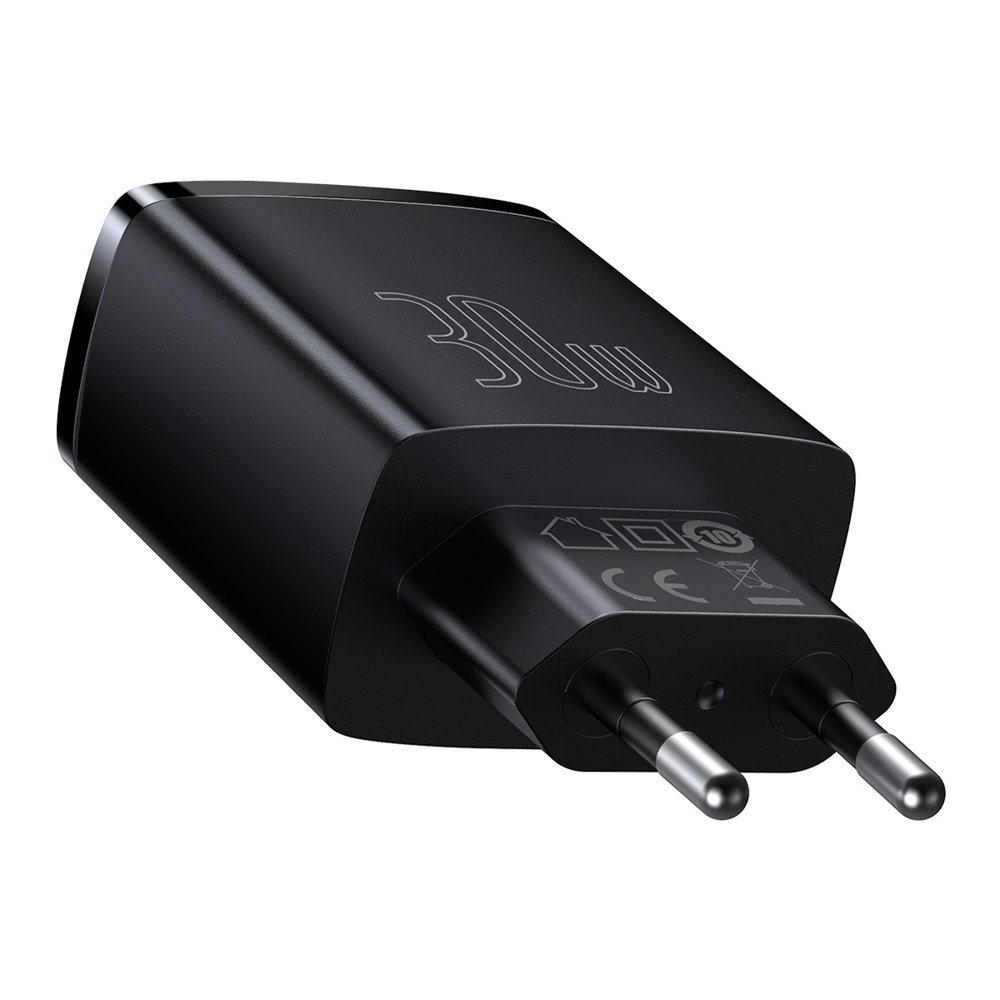 Baseus - Φορτιστής τοίχου Compact (CCXJ-E01) - USB-C, PD, 30W, 2xUSB-A, QC, 3A - Μαύρο - Image 3