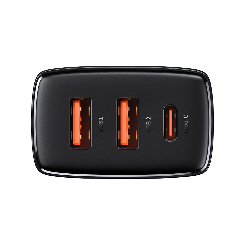 Baseus - Φορτιστής τοίχου Compact (CCXJ-E01) - USB-C, PD, 30W, 2xUSB-A, QC, 3A - Μαύρο - Image 4
