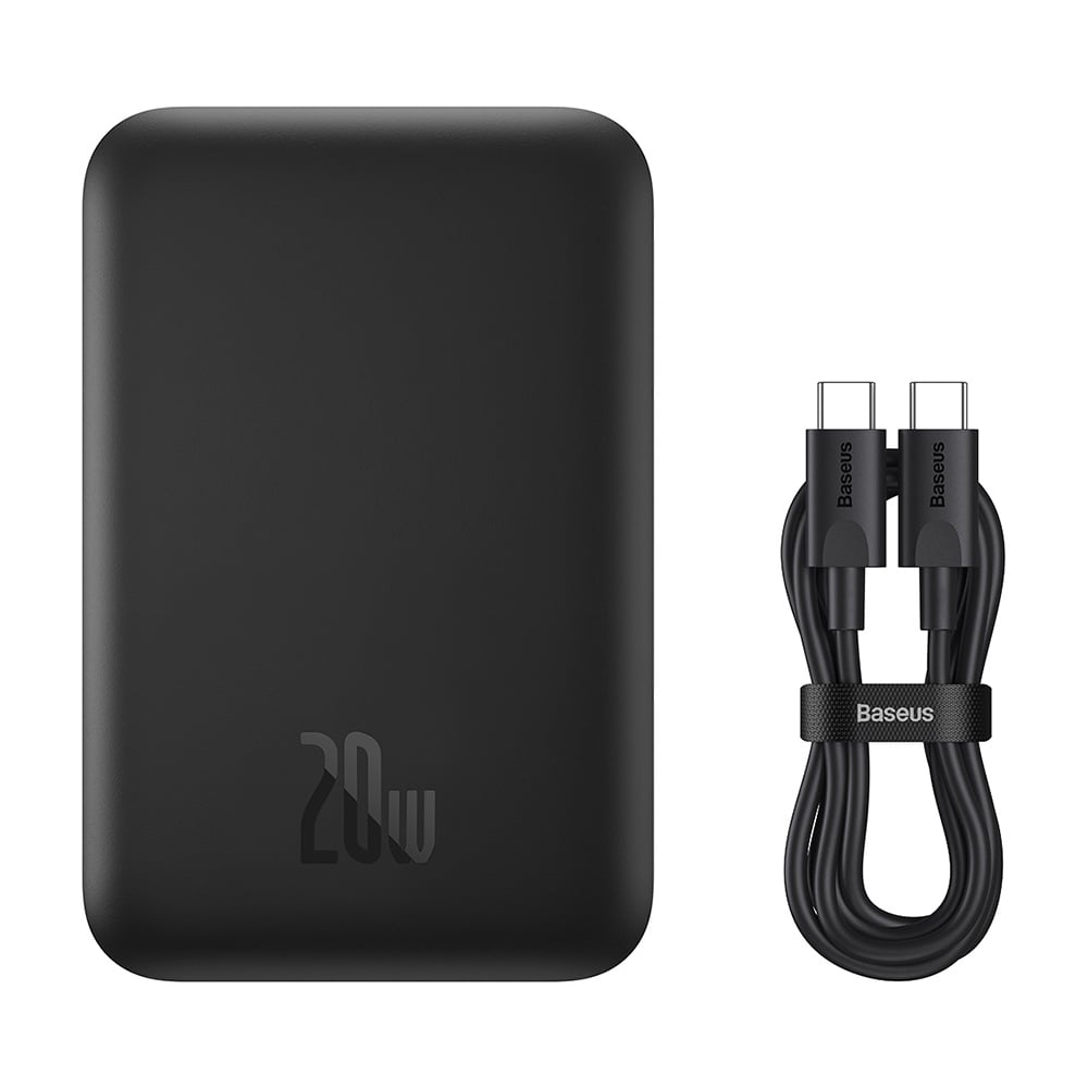 Baseus - Φορτιστής Mini Air (P10059002113-00) - Type-C, Φόρτιση MagSafe, 20W, 6000mAh, με καλώδιο Type-C, 30cm - Μαύρο - Image 2