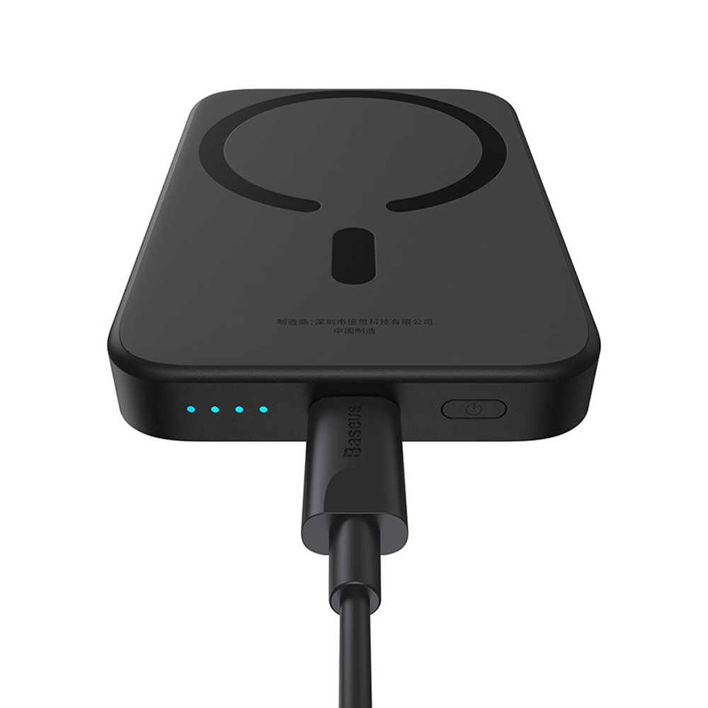 Baseus - Φορτιστής Mini Air (P10059002113-00) - Type-C, Φόρτιση MagSafe, 20W, 6000mAh, με καλώδιο Type-C, 30cm - Μαύρο - Image 3