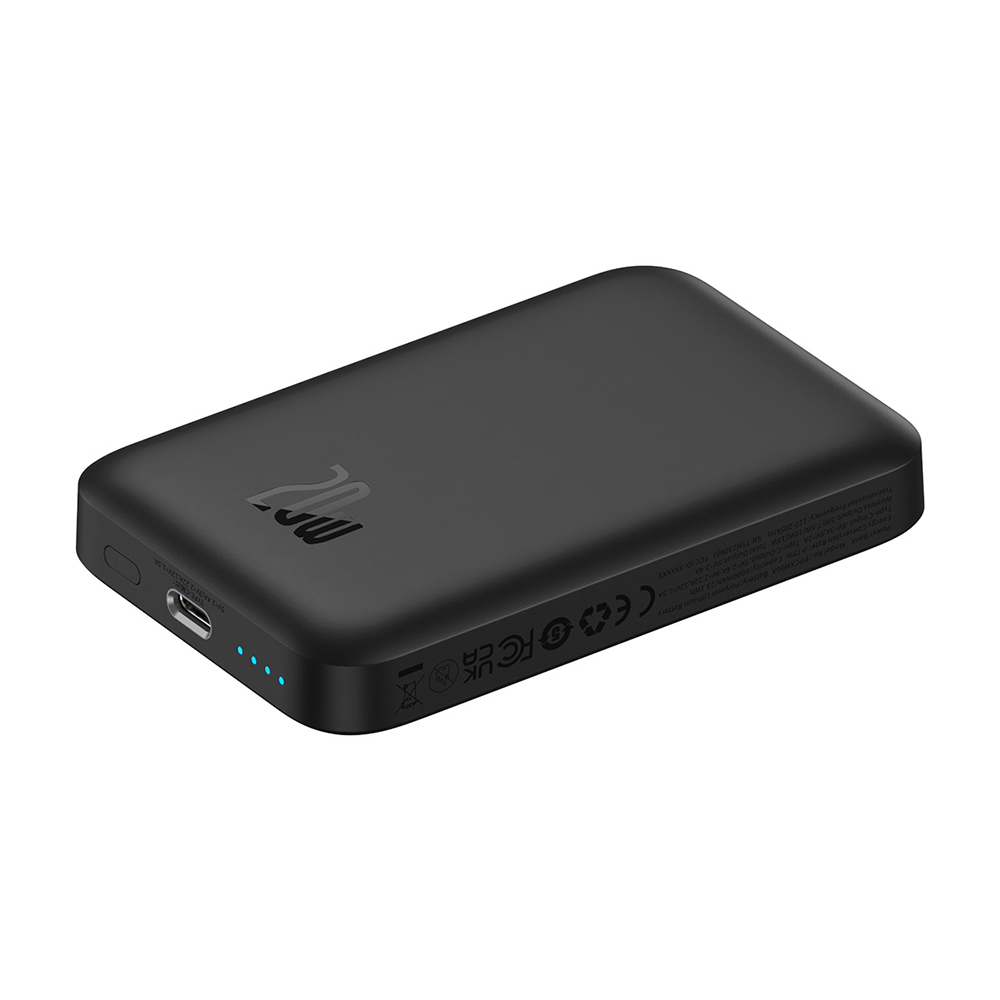 Baseus - Φορτιστής Mini Air (P10059002113-00) - Type-C, Φόρτιση MagSafe, 20W, 6000mAh, με καλώδιο Type-C, 30cm - Μαύρο - Image 4
