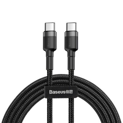Baseus - Καλώδιο δεδομένων Cafule (CATKLF-GG1) - Τύπου-C σε Τύπου-C 480Mbps, PD2.0, 60W, 3A, 1m - Μαύρο