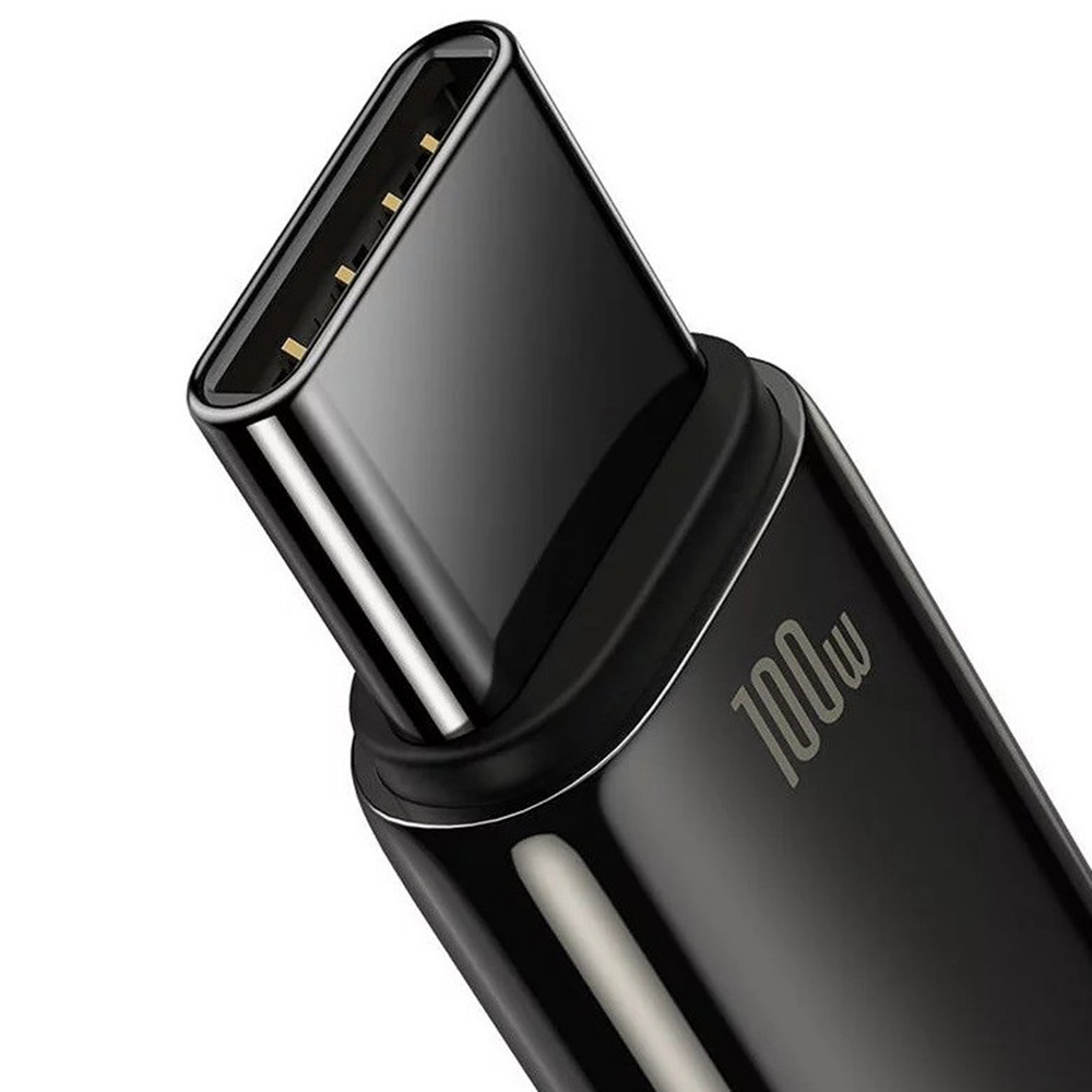 Baseus - Καλώδιο δεδομένων Tungsten Gold (CAWJ000101) - USB σε Type-C, Υπερταχεία φόρτιση, 100W, 480Mbps, 2m - Μαύρο - Image 4