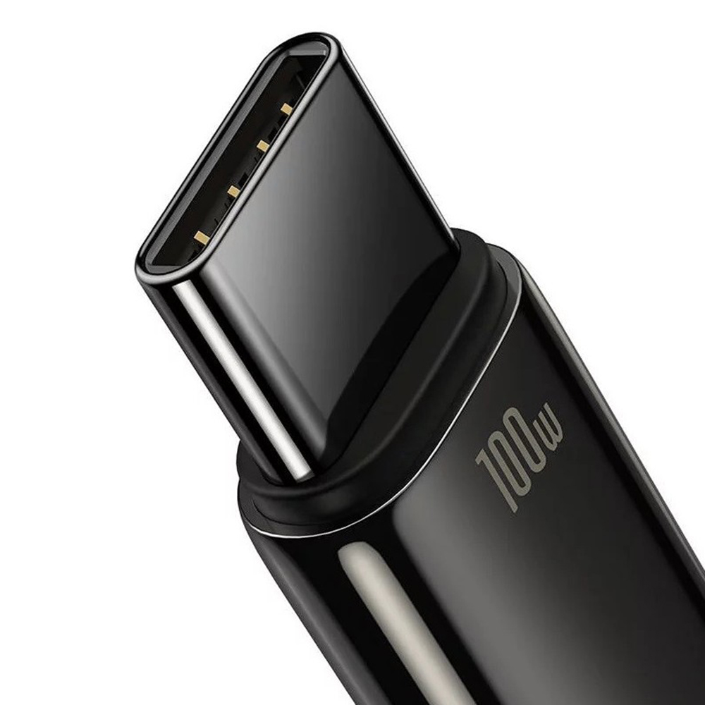 Baseus - Καλώδιο δεδομένων Tungsten Gold (CAWJ000001) - USB σε Type-C, Υπερταχεία φόρτιση, 100W, 480Mbps, 1m - Μαύρο - Image 2