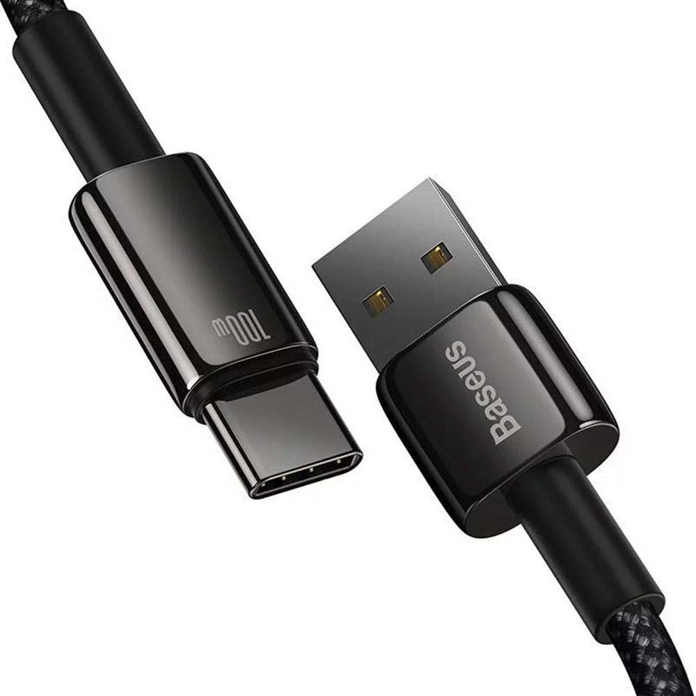 Baseus - Καλώδιο δεδομένων Tungsten Gold (CAWJ000001) - USB σε Type-C, Υπερταχεία φόρτιση, 100W, 480Mbps, 1m - Μαύρο - Image 5