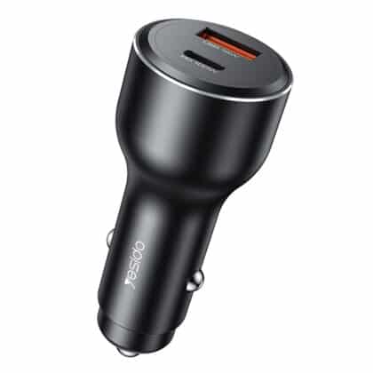 Yesido - Φορτιστής Αυτοκινήτου (Y65) - Διπλή Θύρα USB-A + Type-C, PD100W, Κράμα Αλουμινίου, Υπερταχεία Φόρτιση - Μαύρο