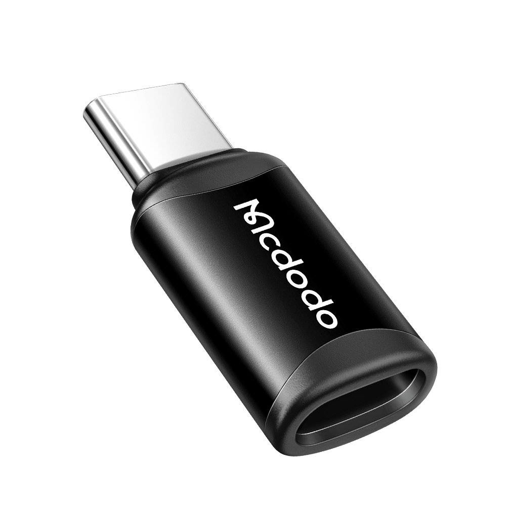 Mcdodo - Προσαρμογέας OTG (OT-7700) - Lightning σε Type-C, κράμα αλουμινίου, φόρτισης και συγχρονισμού δεδομένων, 3A - μαύρο - Image 2
