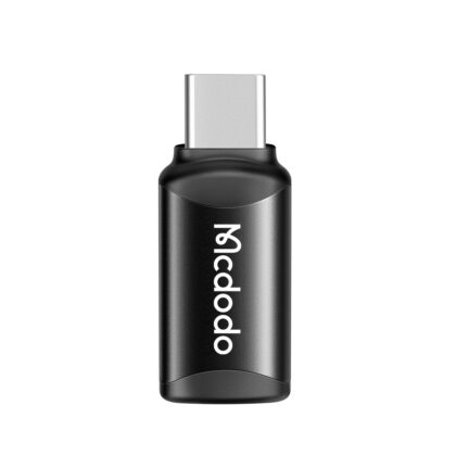 Mcdodo - Προσαρμογέας OTG (OT-7700) - Lightning σε Type-C, κράμα αλουμινίου, φόρτισης και συγχρονισμού δεδομένων, 3A - μαύρο