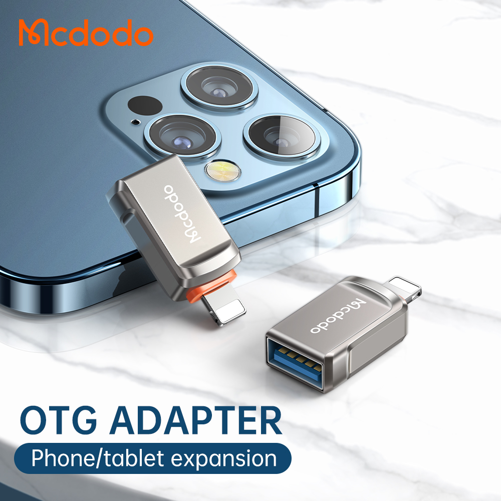 Mcdodo - Προσαρμογέας OTG (OT-8600) - USB3.0 σε Lightning, κράμα ψευδαργύρου, 5.0Gbps - Σκούρο γκρι - Image 2