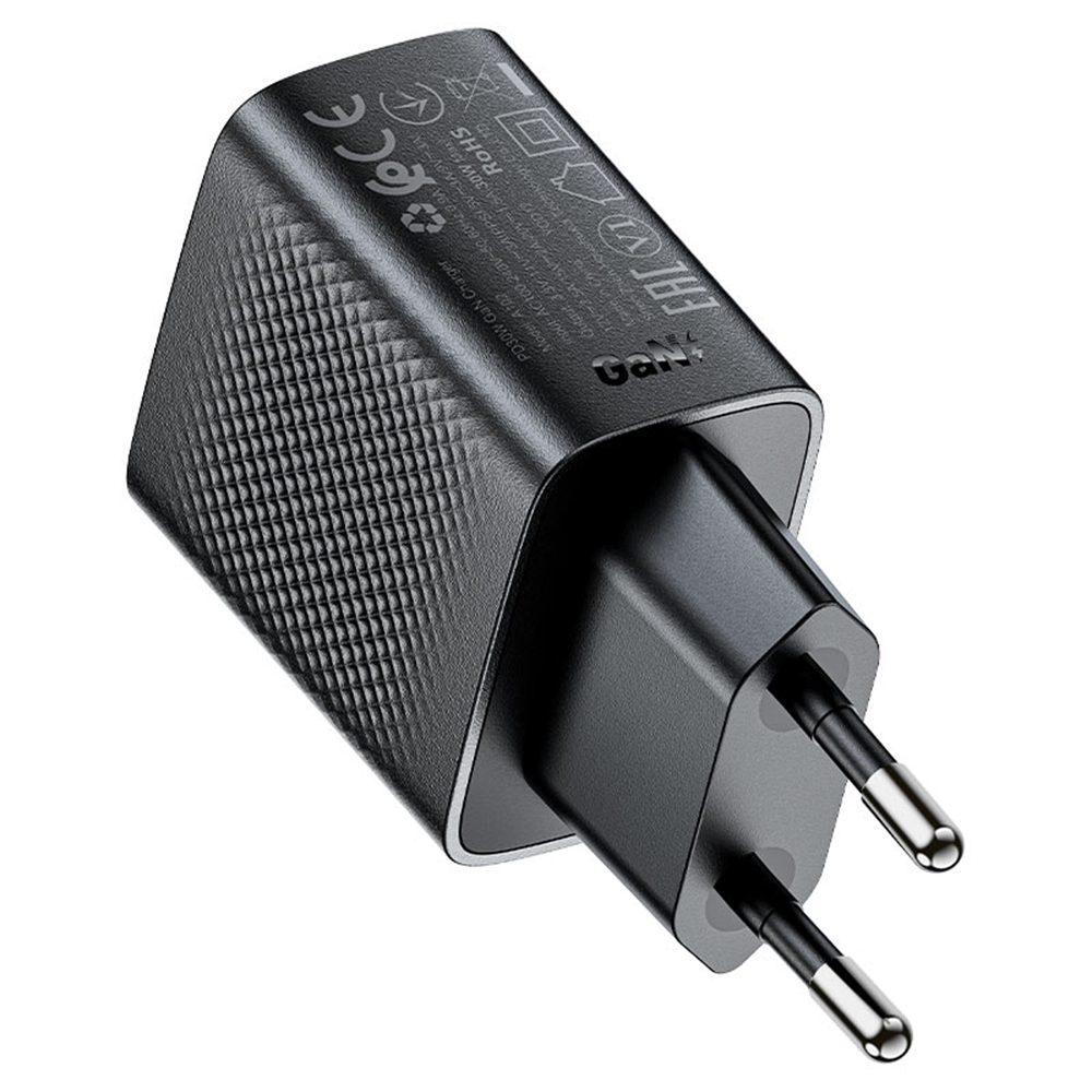 Acefast - Φορτιστής τοίχου (A102) - GaN, Γρήγορη φόρτιση, Type-C, PD30W, Έξυπνο τσιπ - Μαύρο - Image 4