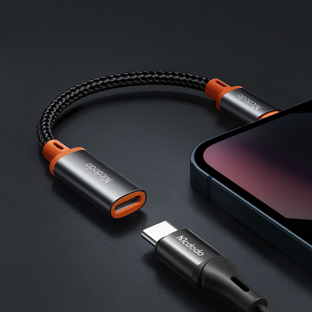 Mcdodo - Προσαρμογέας OTG (CA-1440) - Τύπου-C σε Lightning, 2A, 480Mbps, Ήχος, Κράμα αλουμινίου, Νάιλον - Μαύρο - Image 5