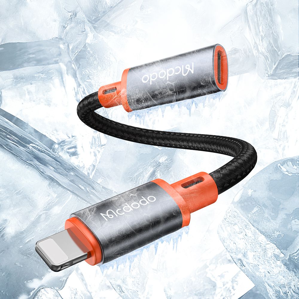 Mcdodo - Προσαρμογέας OTG (CA-1440) - Τύπου-C σε Lightning, 2A, 480Mbps, Ήχος, Κράμα αλουμινίου, Νάιλον - Μαύρο - Image 3