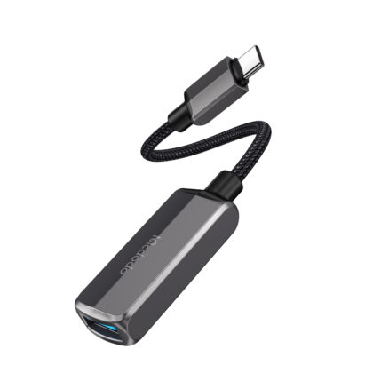 Mcdodo - Προσαρμογέας OTG (CA-2830) - Τύπου-C σε Τύπου-C, USB, Κράμα αλουμινίου, Νάιλον, 3A. 60W, 13cm - Σκούρο γκρι