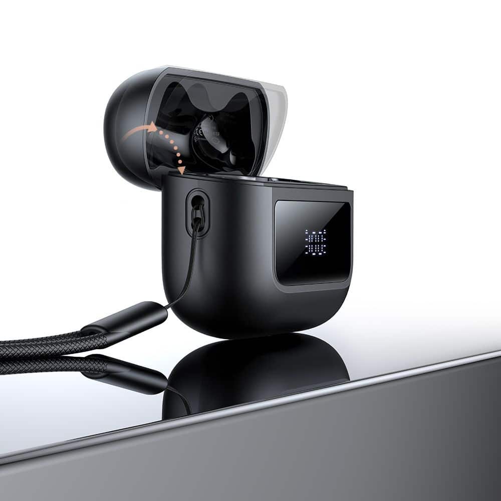 Mcdodo - Ασύρματα ακουστικά σειράς B04 (HP-3290) - Bluetooth V5.3, IPX4, Αληθινά ασύρματα, ψηφιακή οθόνη, με κορδόνι - Μαύρο - Image 4