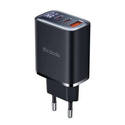 Mcdodo - Φορτιστής τοίχου (CH-2180) - 2x USB-C, 1x USB-A, 30W, Γρήγορος φορτιστής, Ψηφιακή οθόνη - Μαύρο