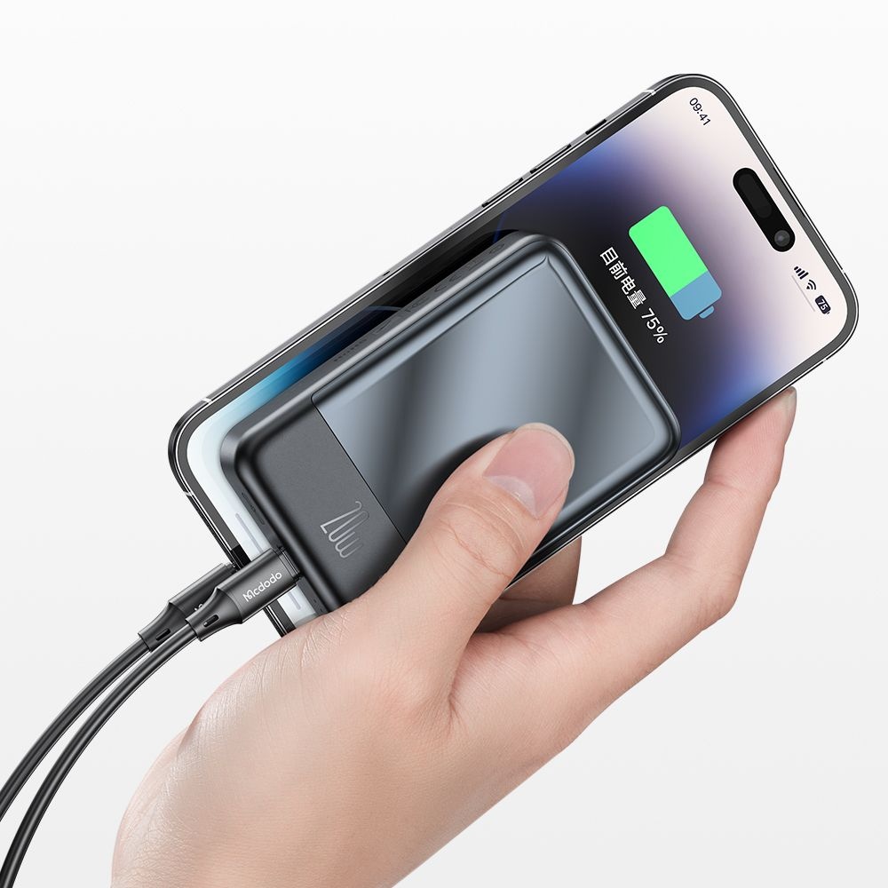Mcdodo - Μαγνητικό Power Bank Σειρά Ambilight (MC-4261) - 10000mAh, Έλεγχος Θερμοκρασίας NTC, 20W, Ένδειξη LED - Μαύρο - Image 4
