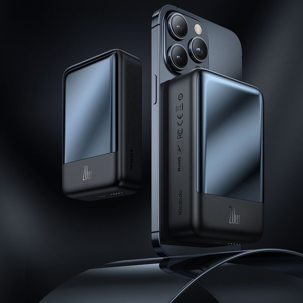 Mcdodo - Μαγνητικό Power Bank Σειρά Ambilight (MC-5021) - 20000mAh, Έλεγχος Θερμοκρασίας NTC, 20W, Ένδειξη LED - Μαύρο - Image 6