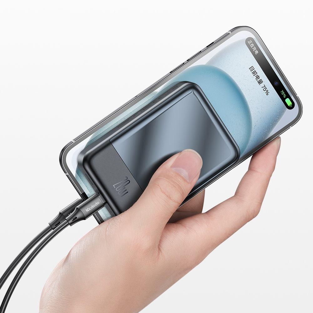 Mcdodo - Μαγνητικό Power Bank Σειρά Ambilight (MC-5021) - 20000mAh, Έλεγχος Θερμοκρασίας NTC, 20W, Ένδειξη LED - Μαύρο - Image 4