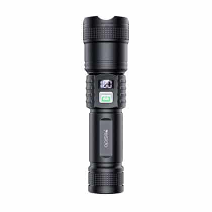 Yesido - Φακός (TC11) - Τηλεσκοπικό ζουμ, λευκό λέιζερ LED, 3 λειτουργίες, επαναφορτιζόμενος, ψηφιακή οθόνη, 3W, 1200mAh - μαύρος