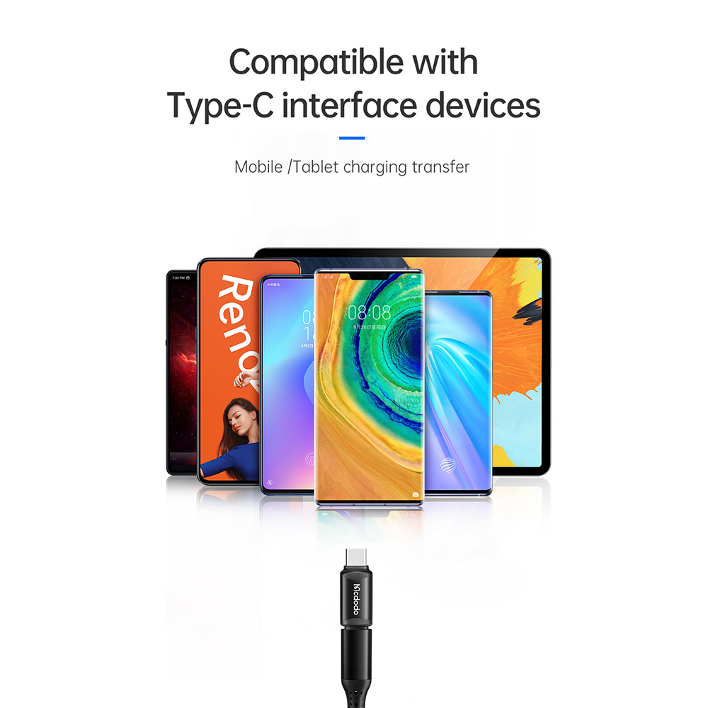 Mcdodo - Προσαρμογέας OTG (OT-7700) - Lightning σε Type-C, κράμα αλουμινίου, φόρτισης και συγχρονισμού δεδομένων, 3A - μαύρο - Image 7