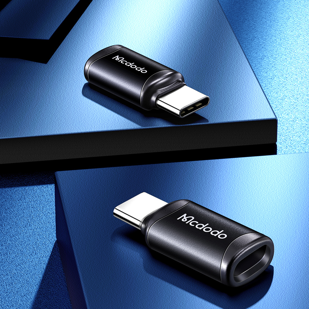 Mcdodo - Προσαρμογέας OTG (OT-7700) - Lightning σε Type-C, κράμα αλουμινίου, φόρτισης και συγχρονισμού δεδομένων, 3A - μαύρο - Image 4