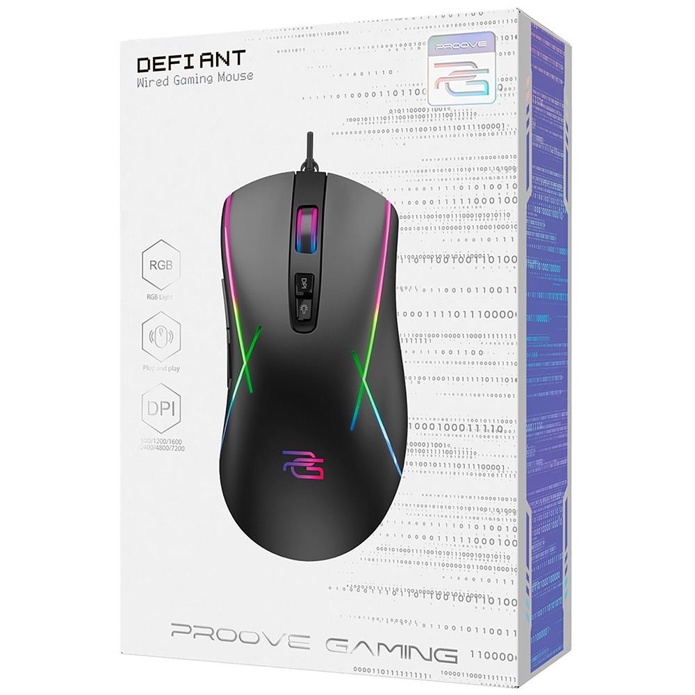 Proove - Ενσύρματο ποντίκι Defiant (CMDE00000102) - για παιχνίδια, USB, LED, 7 κουμπιά, 7200DPI, Windows, MacOS, Linux, 1,5 m - Μαύρο - Image 7