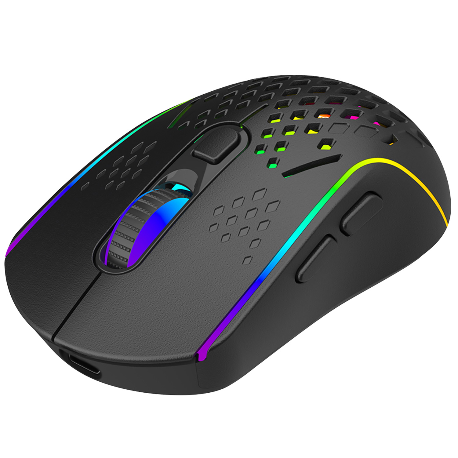 Proove - Ασύρματο Ποντίκι Buzz (WMBU00022401) - για Gaming, 2.4GHz, USB-C, Εργονομικό, LED, 6 Κουμπιά, 800-4800DPI, 1.5m - Μαύρο - Image 6