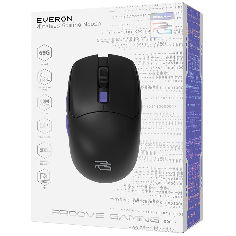Proove - Ασύρματο Ποντίκι Everon (WMEV00022001) - για Gaming, Type-C, 6 Κουμπιά, 800-10000DPI, 500mAh, 1.5m - Μαύρο - Image 7