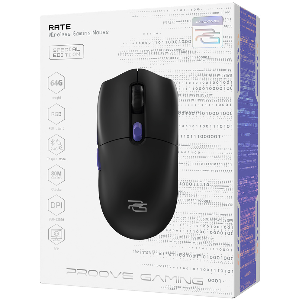 Proove - Ασύρματο Ποντίκι Rate Special Edition (CMRTWRS03001) - για Gaming, με 6 Κουμπιά, 800-12000DPI, 650mAh, 1.5m - Μαύρο - Image 7