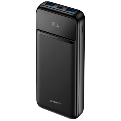 Proove - Power Bank 2 (PBIP10212201) - Τύπου-C, 2x USB, με οθόνη LED, Γρήγορη φόρτιση, 22.5W, 10000mAh - Μαύρο