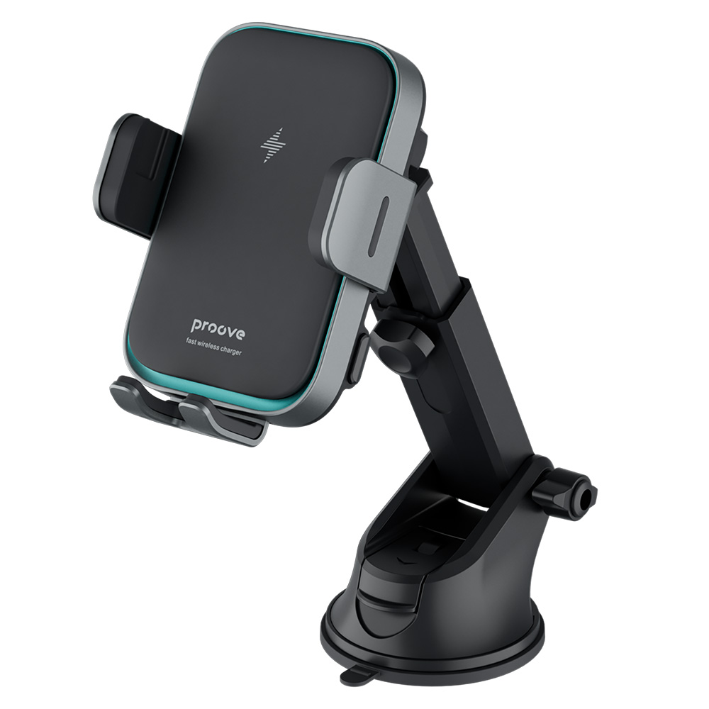 Proove - Βάση Αυτοκινήτου με Ασύρματη Φόρτιση Triple Clamp Pro (WHTP15010004) - Βάση 2 σε 1, Αυτόματη, LED, Qi2 15W - Μεταλλικό Γκρι - Image 2