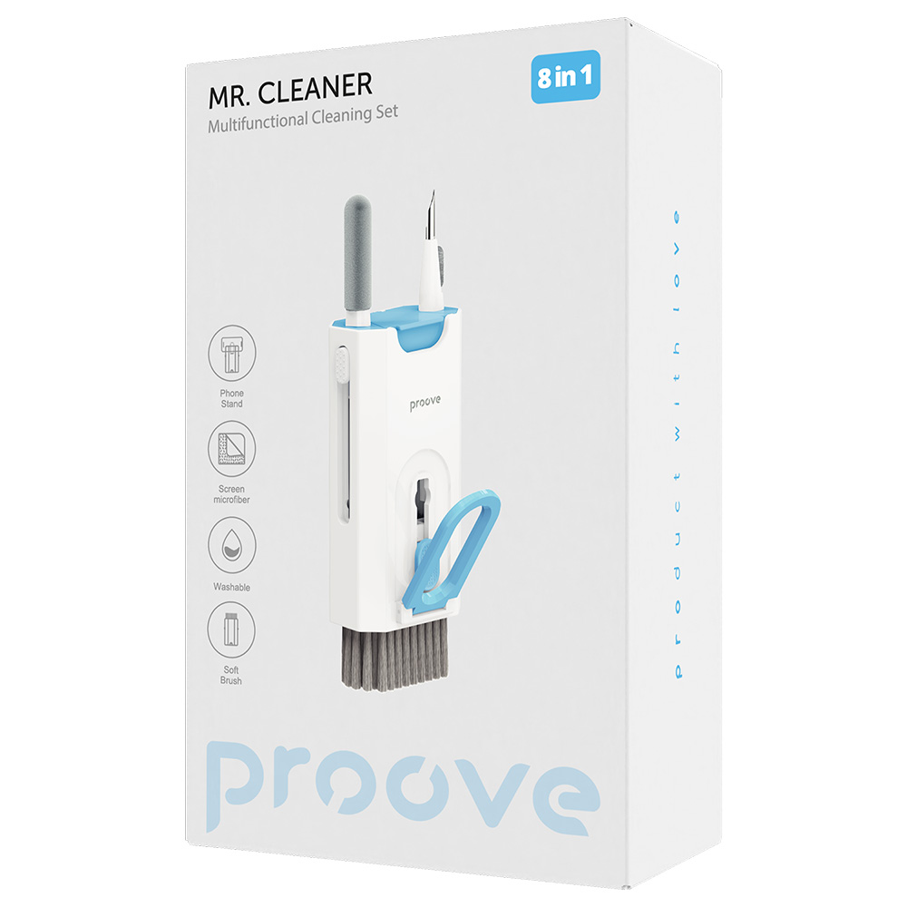 Proove - Πολυλειτουργικό Σετ Καθαρισμού Mr. Cleaner (MCS00000802) - για Laptop, Τηλέφωνο με Βάση, Αναδιπλούμενη Βούρτσα - Λευκό - Image 7