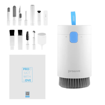 Proove - Πολυλειτουργικό Σετ Καθαρισμού Mr. Cleaner (MCS00002002) - 20 σε 1, για Laptop, Τηλέφωνο, Πληκτρολόγιο με Μικροΐνες - Λευκό
