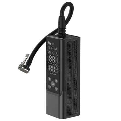 Proove - Βοηθός Αντλίας Αυτοκινήτου Pro (PPAP80010901) - Φορητός Συμπιεστής, με Ψηφιακή Οθόνη, Φακό LED, 120W - Μαύρο