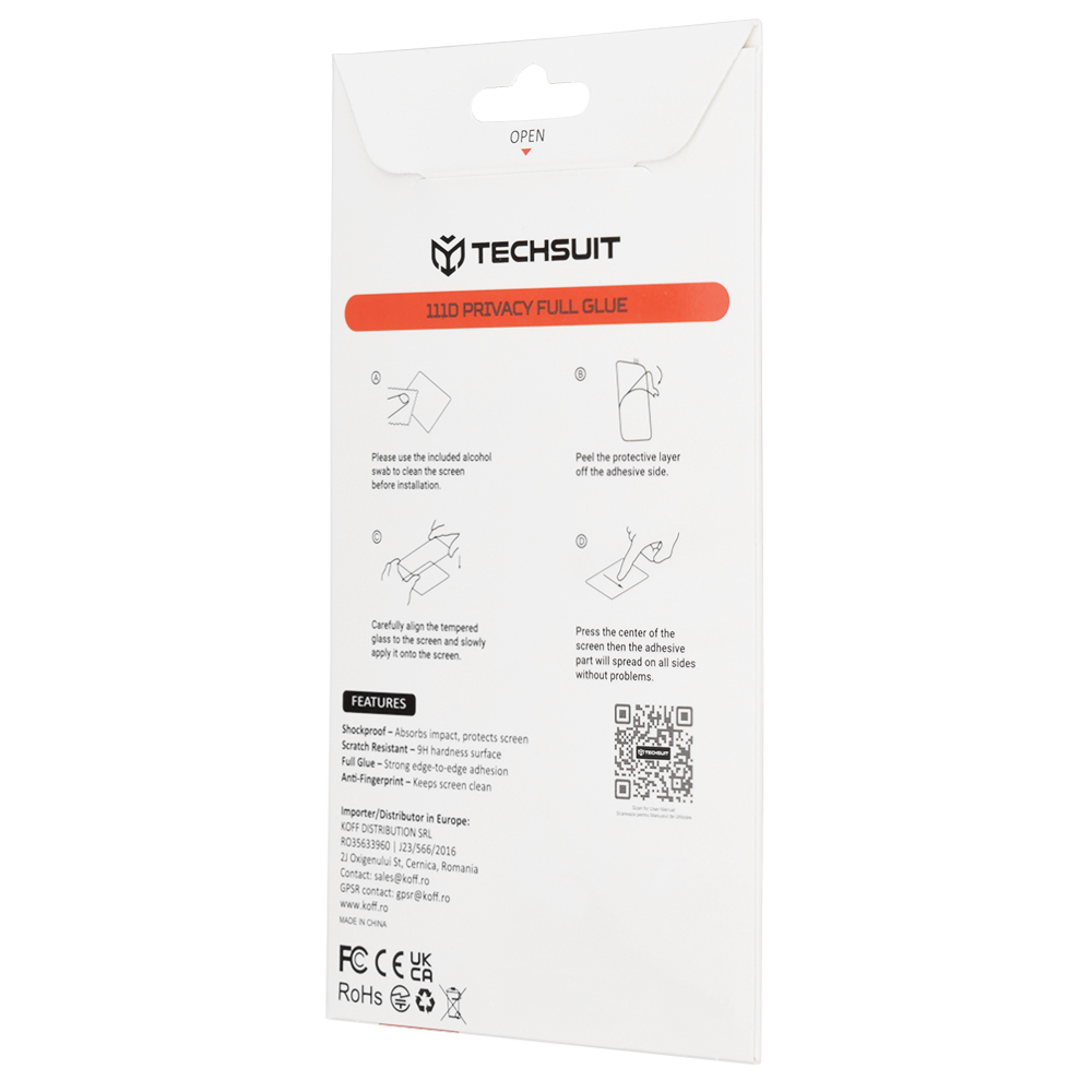 Techsuit - 111D Πλήρης Κόλλα Απορρήτου - Samsung Galaxy A37 5G - Μαύρο - Image 3